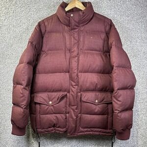 Filson Jacket Mens Large Red Down Puffer Tweed Full Zip Outdoor Winter 10114